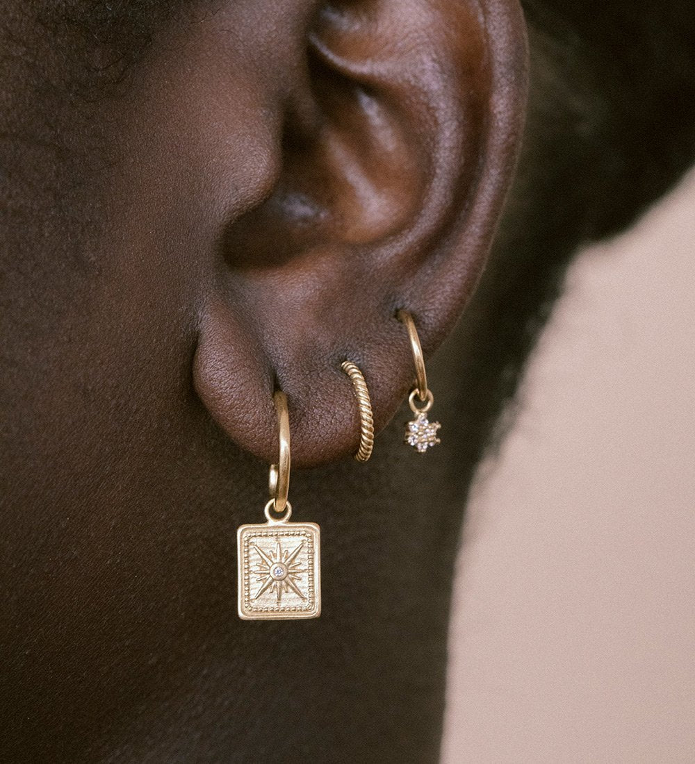 TRUE NORTH HOOPS (18K GOLD PLATED) - IMAGE 2