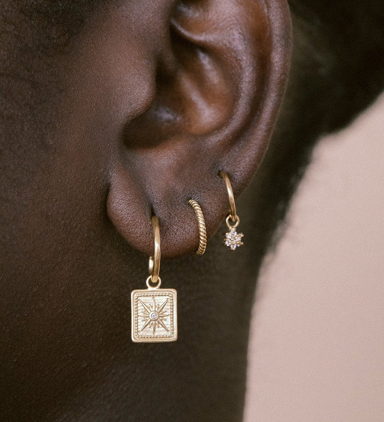 TRUE NORTH HOOPS (18K GOLD PLATED) - IMAGE 2