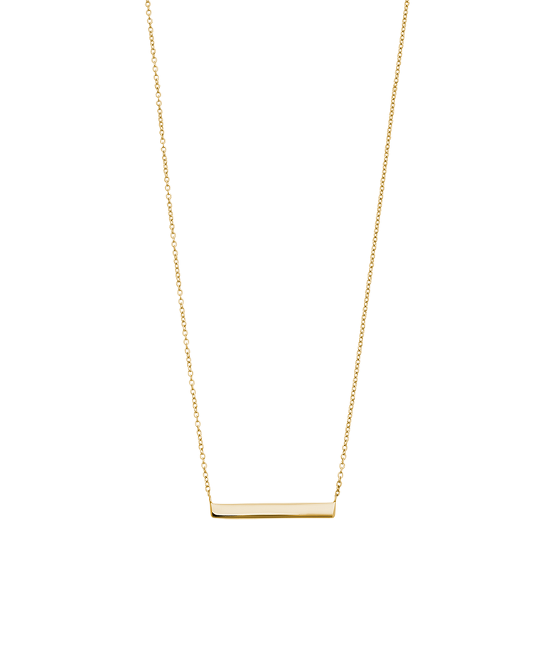 ENGRAVABLE BAR NECKLACE (18K GOLD VERMEIL)