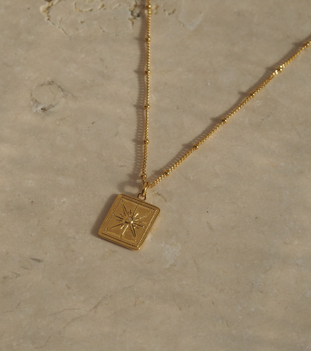 TRUE NORTH COIN NECKLACE (18K GOLD VERMEIL)