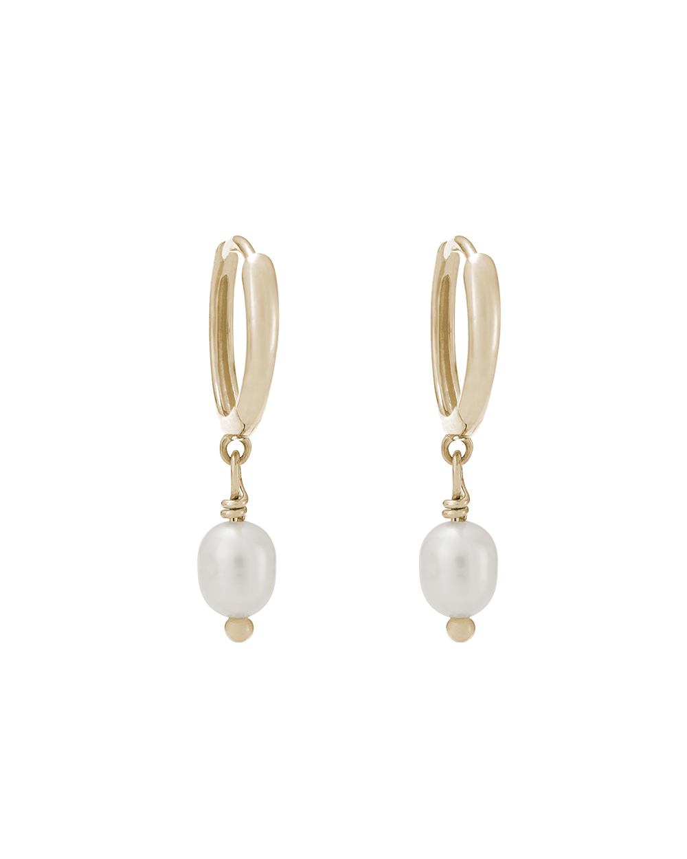 CLASSIC PEARL HOOPS (9K GOLD)