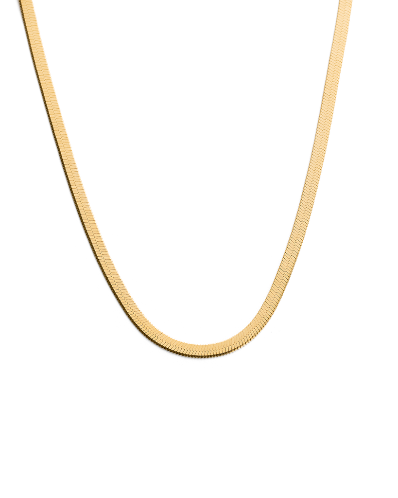 Herringbone gold necklace for 2025 sale