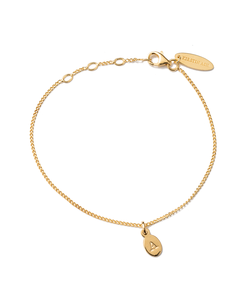 INITIAL BRACELET A Z 18K GOLD VERMEIL