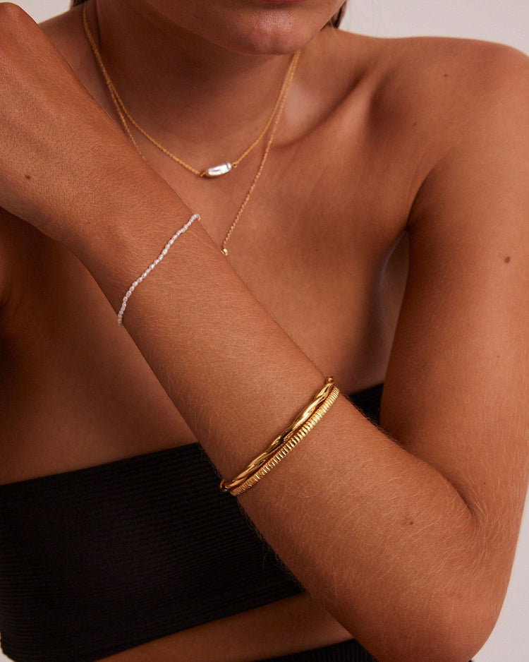 VACATION PEARL BRACELET (18K GOLD PLATED)