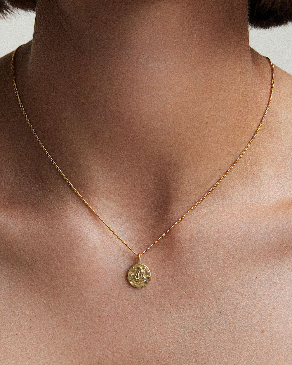 AQUARIUS PETITE ZODIAC NECKLACE (18K GOLD VERMEIL)