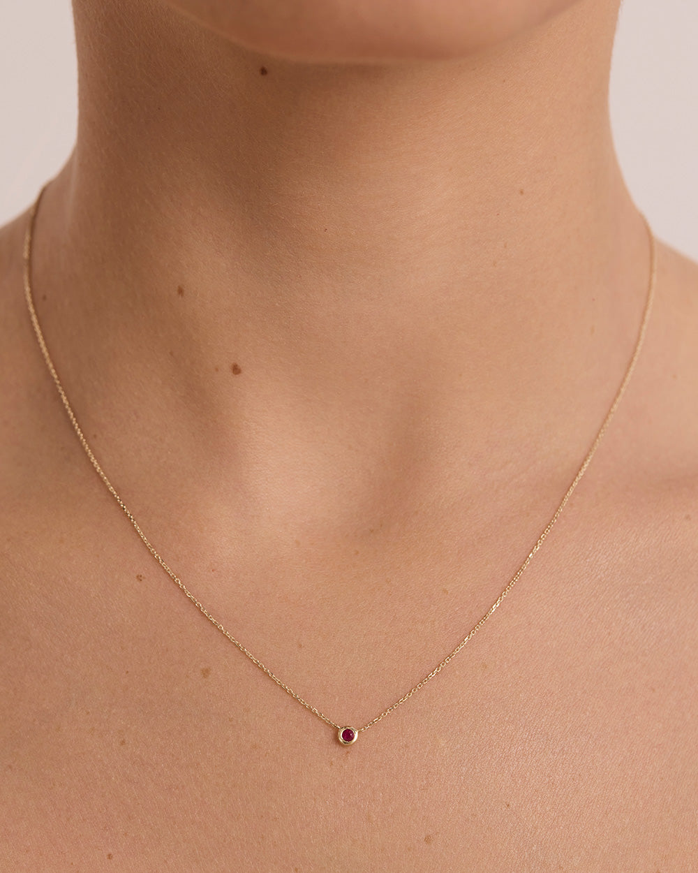 PETITE BIRTHSTONE NECKLACE (9K GOLD) IMAGE 6