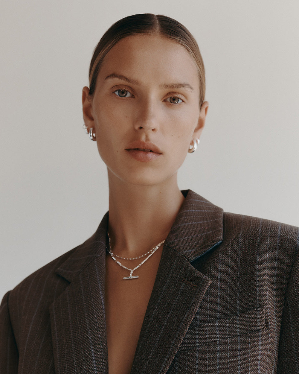 RHYTHM T-BAR NECKLACE (STERLING SILVER)