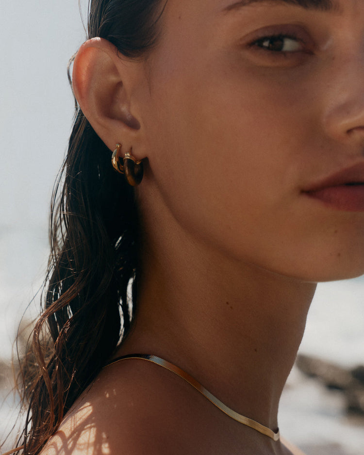 GLOW HOOPS SMALL (18K GOLD PLATED) IMAGE 2