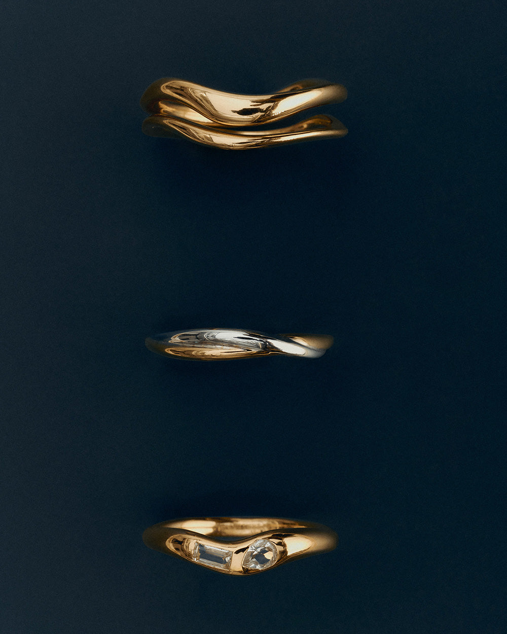 TEMPO STACKING RING SET (18K GOLD PLATED)