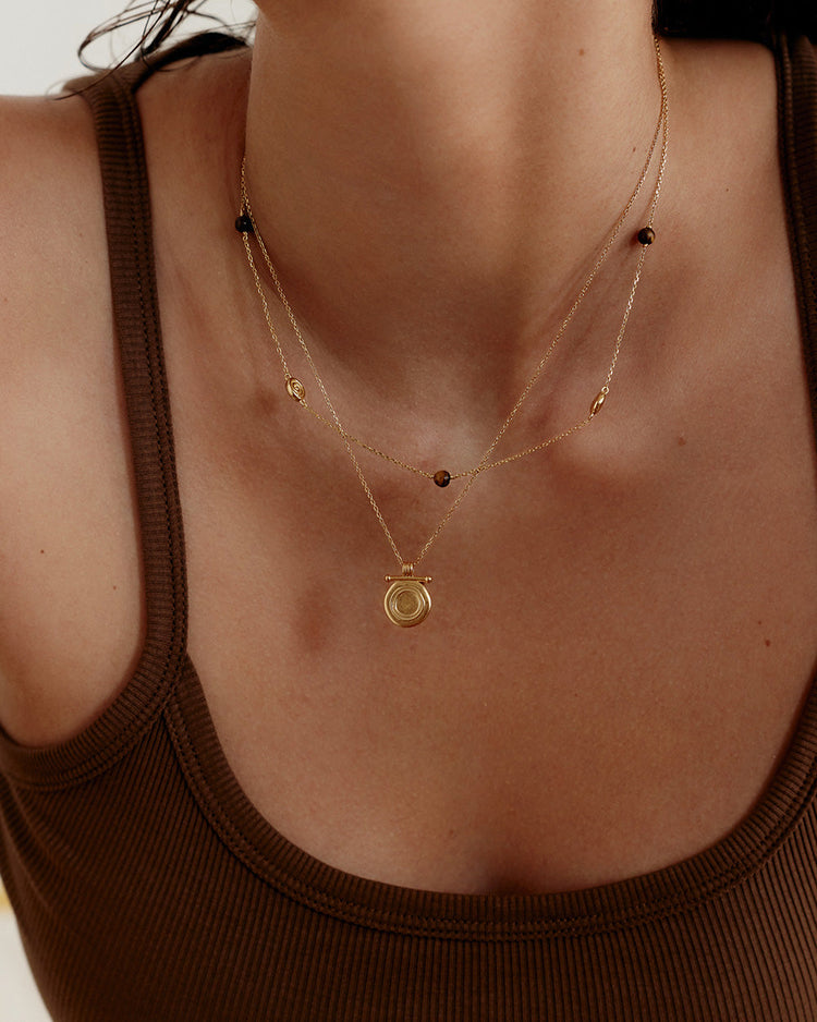 TEMPO TIGERS EYE NECKLACE (18K GOLD VERMEIL) IMAGE 2