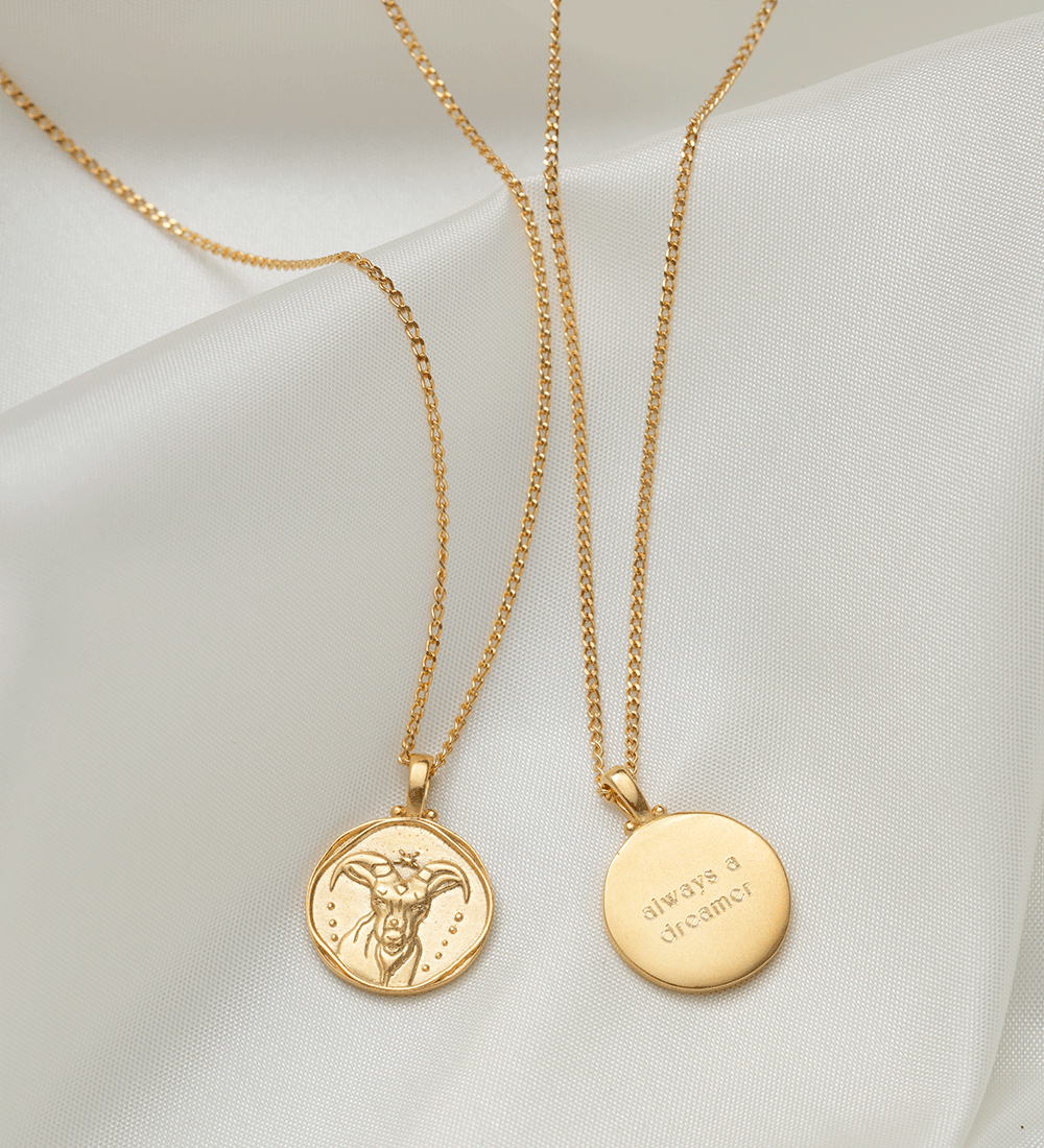CAPRICORN ZODIAC NECKLACE (18K GOLD VERMEIL) – KIRSTIN ASH (New Zealand)