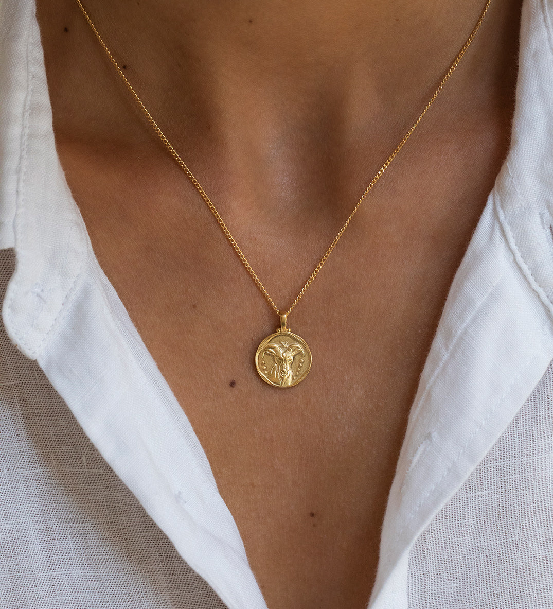 CAPRICORN ZODIAC NECKLACE (18K ROSE GOLD VERMEIL) - IMAGE 2