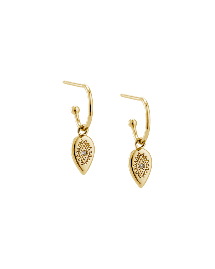 ETCHED TEARDROP HOOPS (18K GOLD PLATED) - IMAGE 1