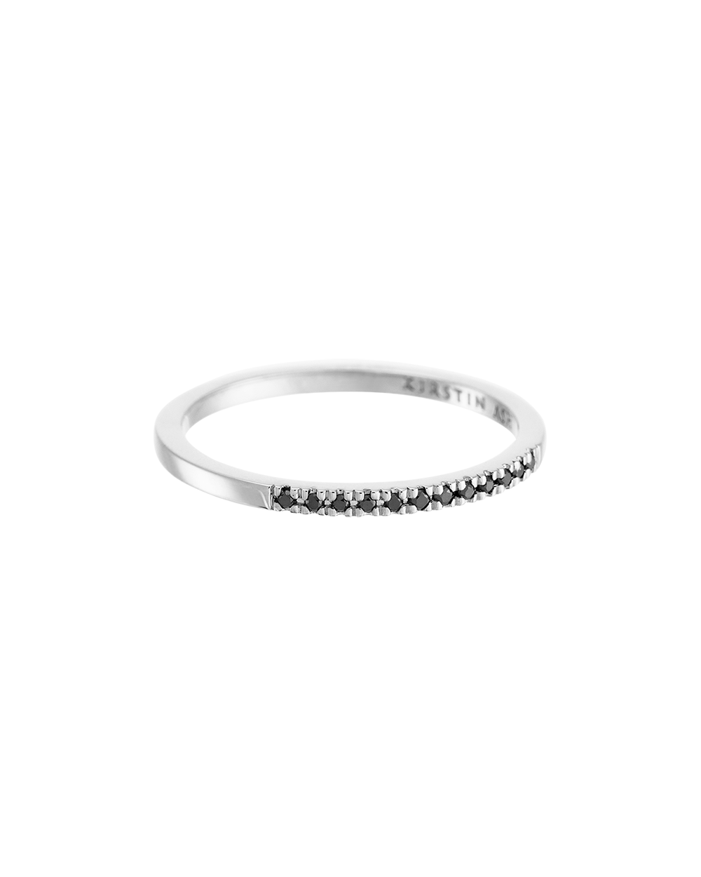 HALF BLACK DIAMOND ETERNITY RING (14K WHITE GOLD) IMAGE 3