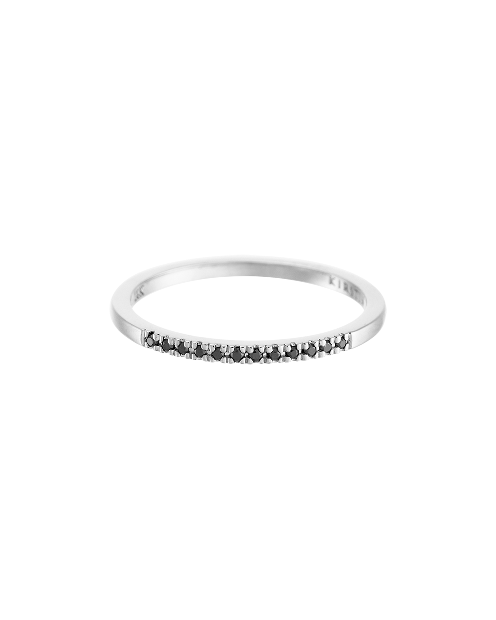 HALF BLACK DIAMOND ETERNITY RING (14K WHITE GOLD) IMAGE 1