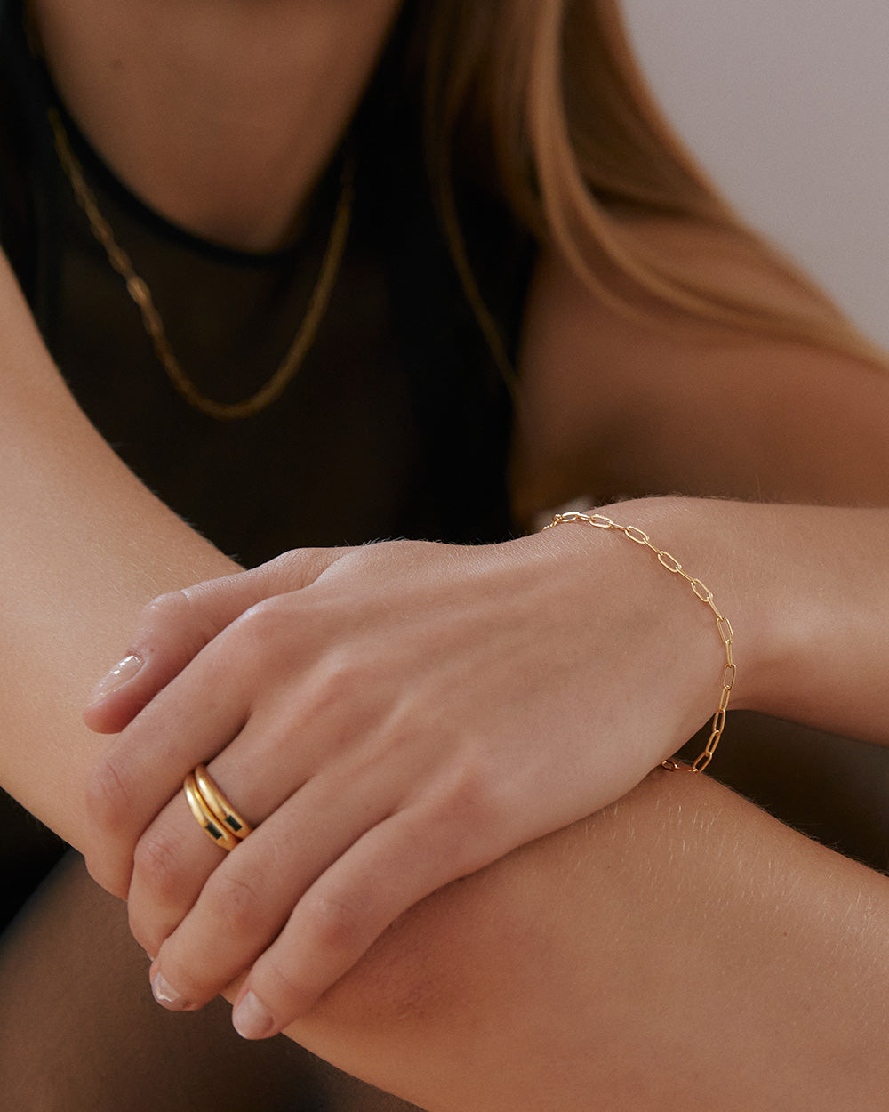 RUE CHAIN BRACELET (18K GOLD PLATED)