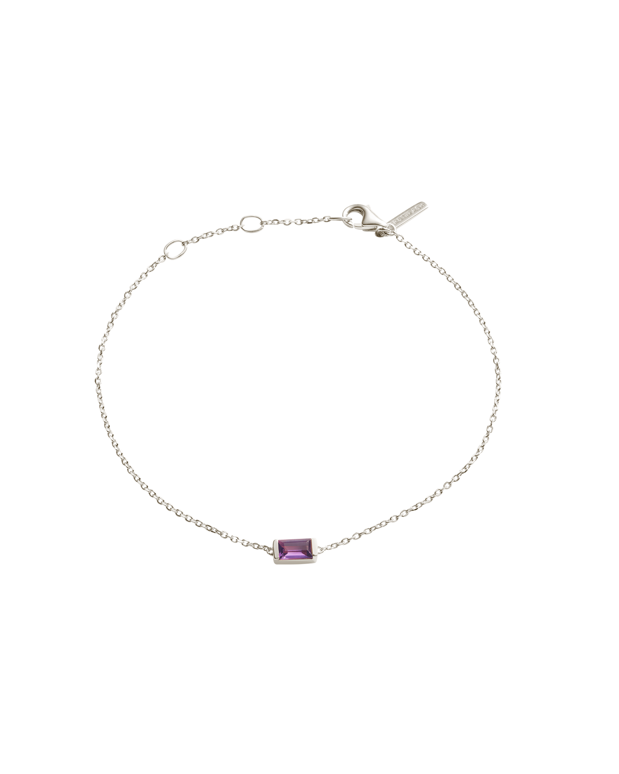 BAGUETTE BIRTHSTONE BRACELET (STERLING SILVER)