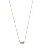 BAGUETTE BIRTHSTONE NECKLACE (STERLING SILVER) IMAGE 4