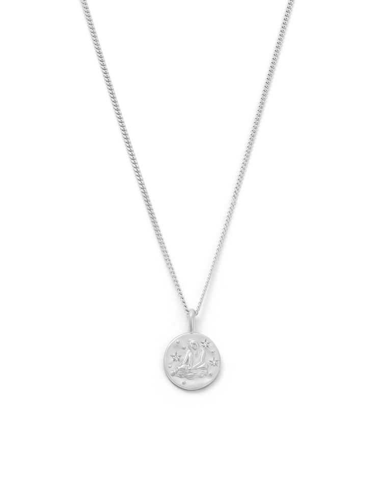 AQUARIUS PETITE ZODIAC NECKLACE (STERLING SILVER) IMAGE 1