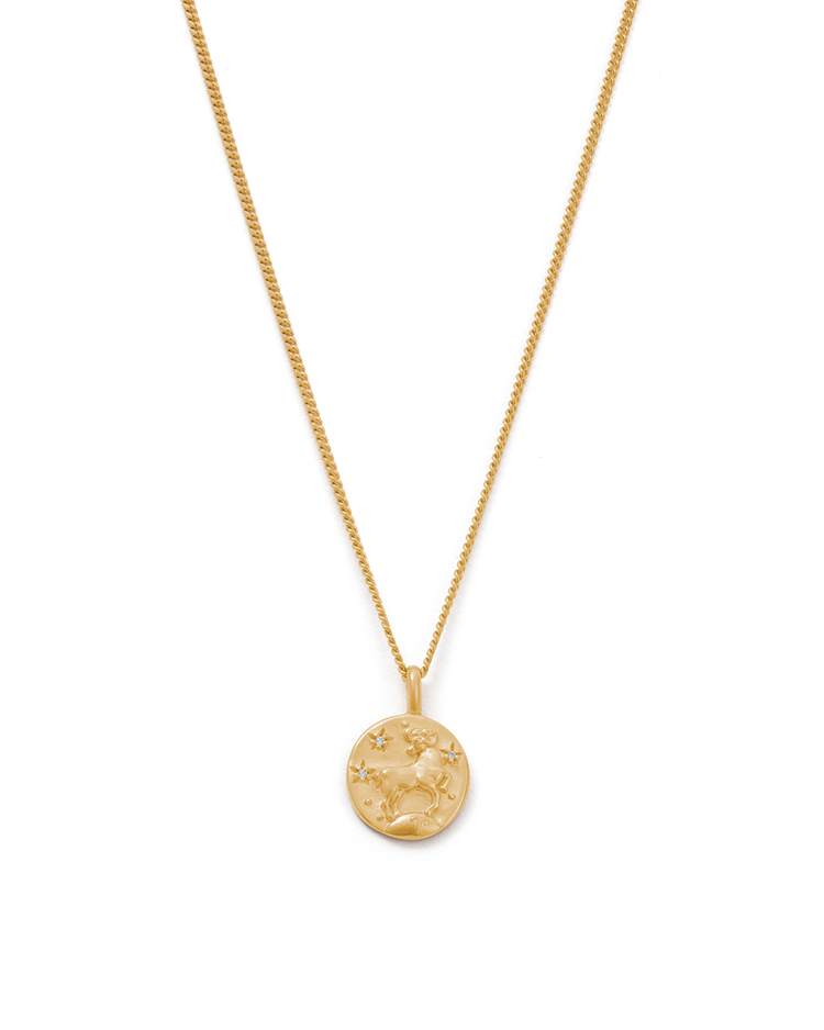 ARIES PETITE ZODIAC NECKLACE (18K GOLD VERMEIL) IMAGE 1