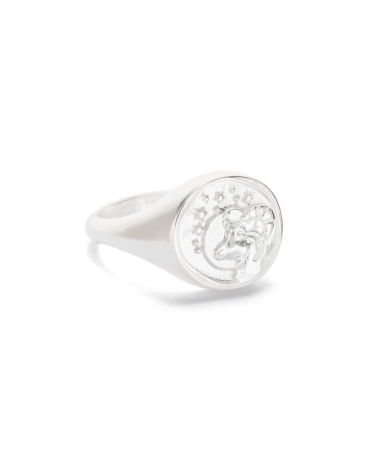 ARIES SIGNET RING (STERLING SILVER) IMAGE 1