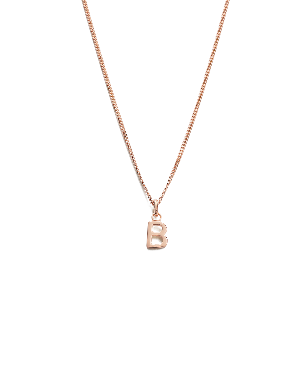 OUTLINE INITIAL NECKLACE A-Z (18K ROSE GOLD VERMEIL)