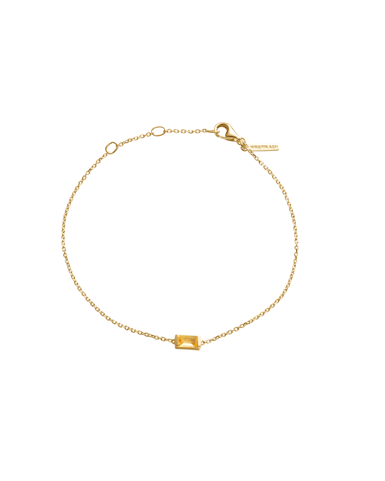 BAGUETTE BIRTHSTONE BRACELET (18K GOLD VERMEIL)
