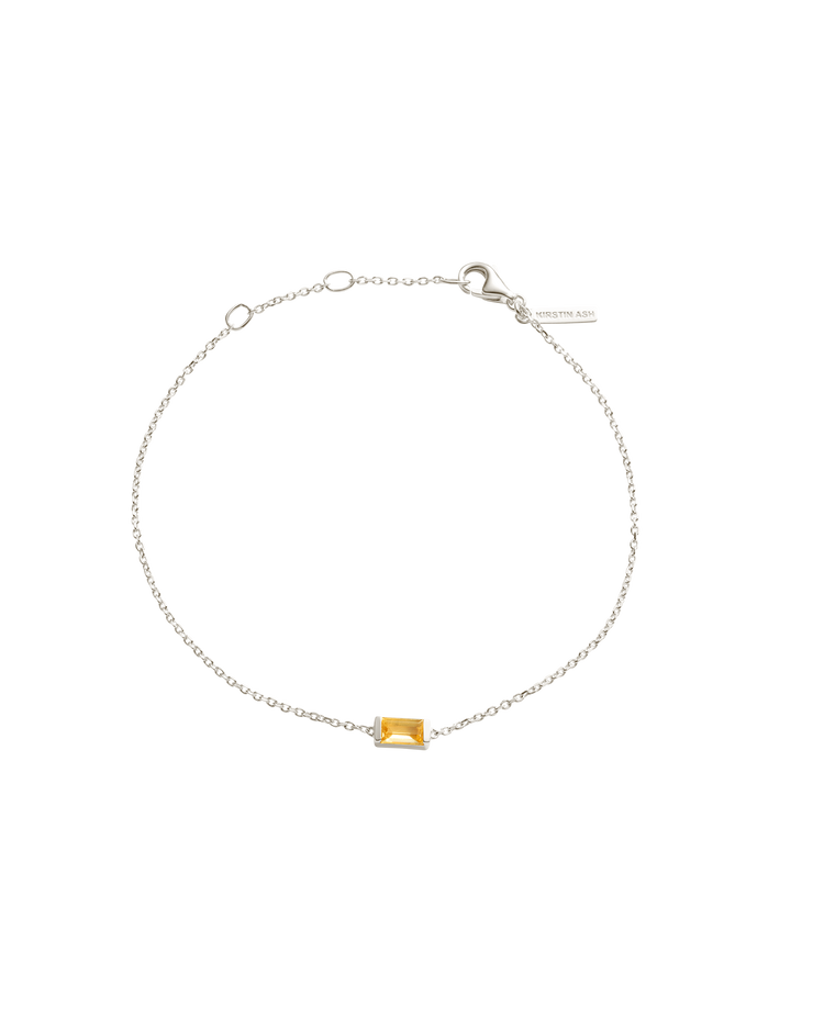 BAGUETTE BIRTHSTONE BRACELET (STERLING SILVER)