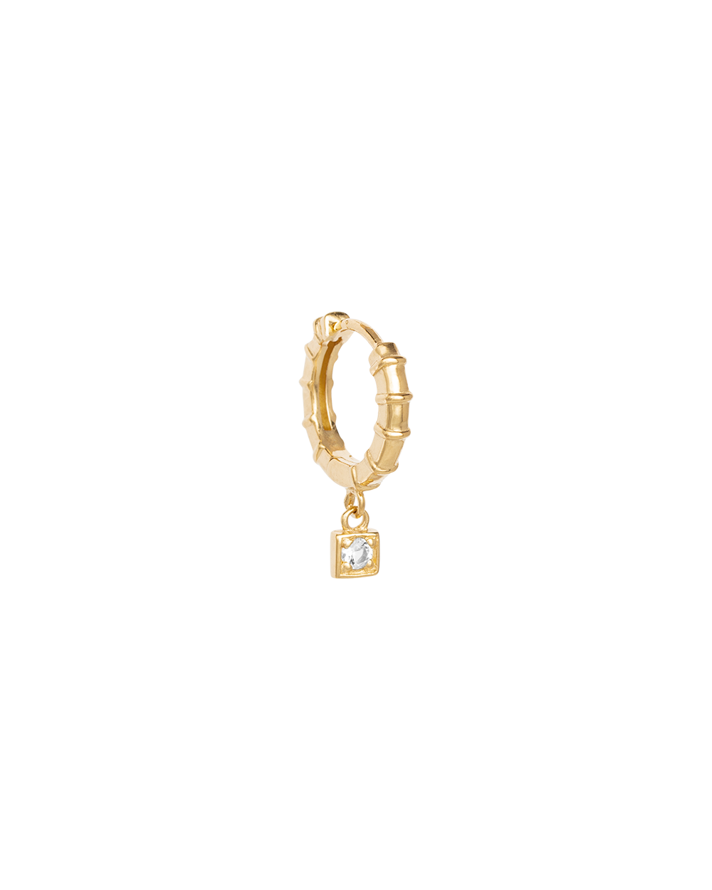 DECO SQUARE HOOPS (18K GOLD PLATED) - IMAGE 4
