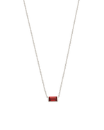 BAGUETTE BIRTHSTONE NECKLACE (STERLING SILVER) IMAGE 9