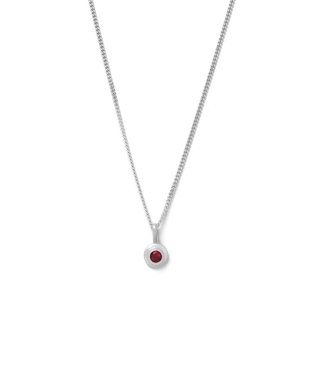 Natural Red Garnet January Birthstone Sterling Silver Necklace | Harfi |  Wolf & Badger