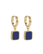 LAPIS HOOPS (18K GOLD PLATED)