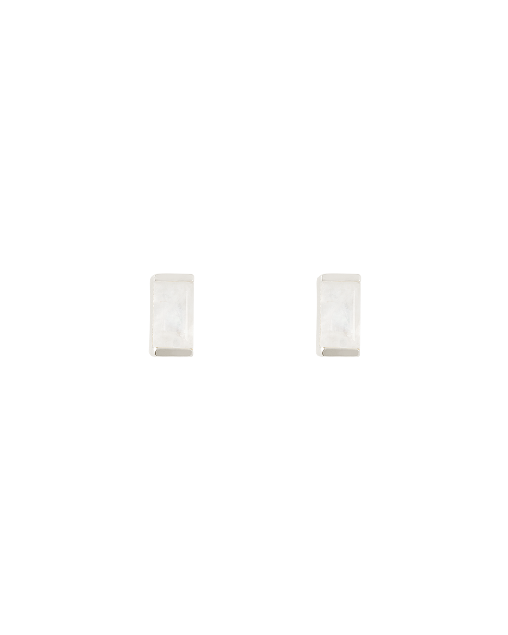BAGUETTE BIRTHSTONE STUDS (STERLING SILVER)
