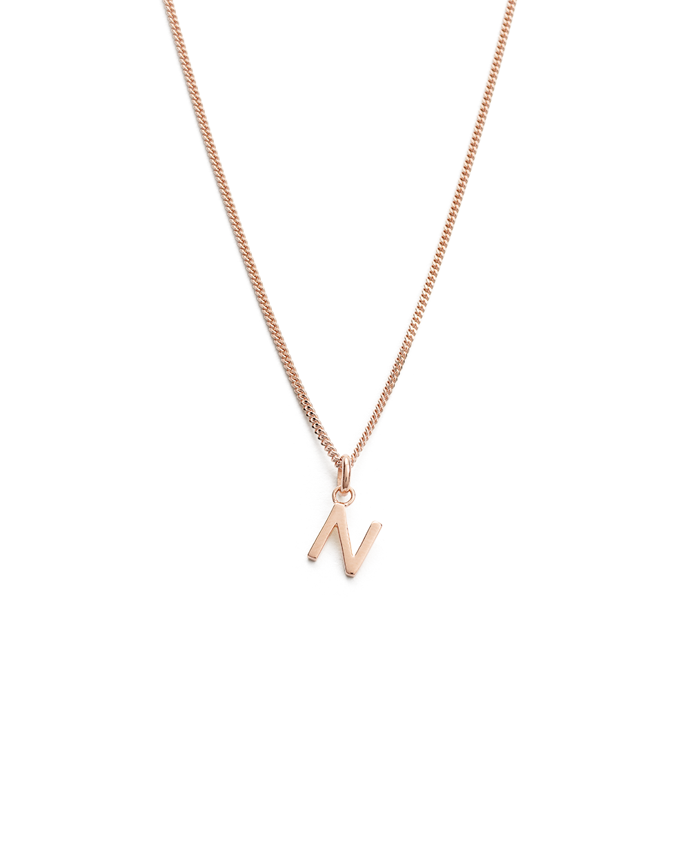 OUTLINE INITIAL NECKLACE A Z 18K ROSE GOLD VERMEIL KIRSTIN ASH