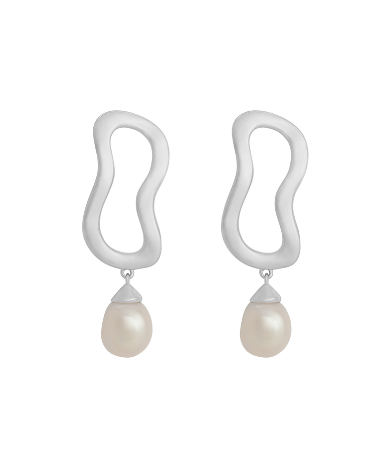 ONDA PEARL EARRINGS (STERLING SILVER)