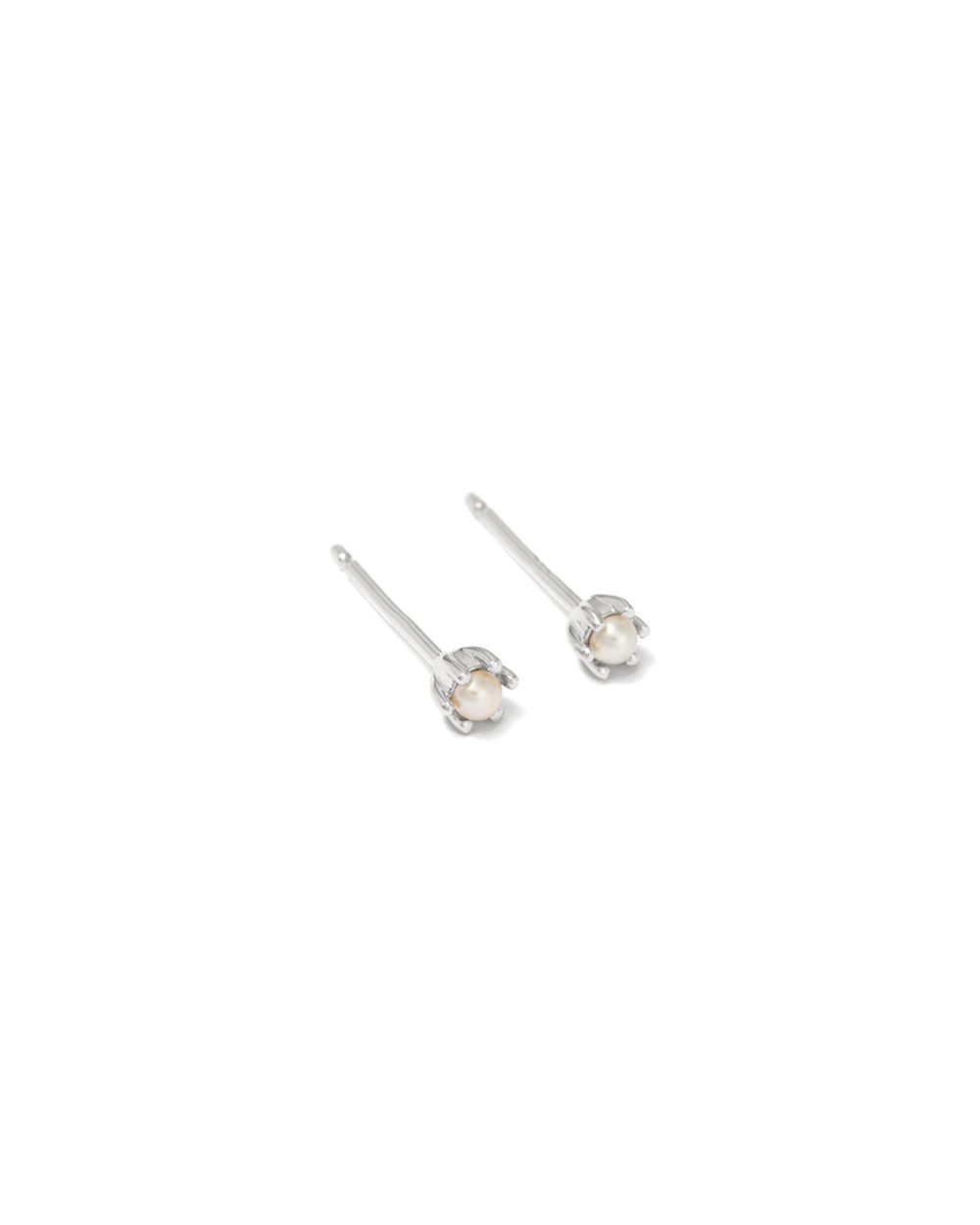 PETITE PEARL STUDS (STERLING SILVER) - IMAGE 4