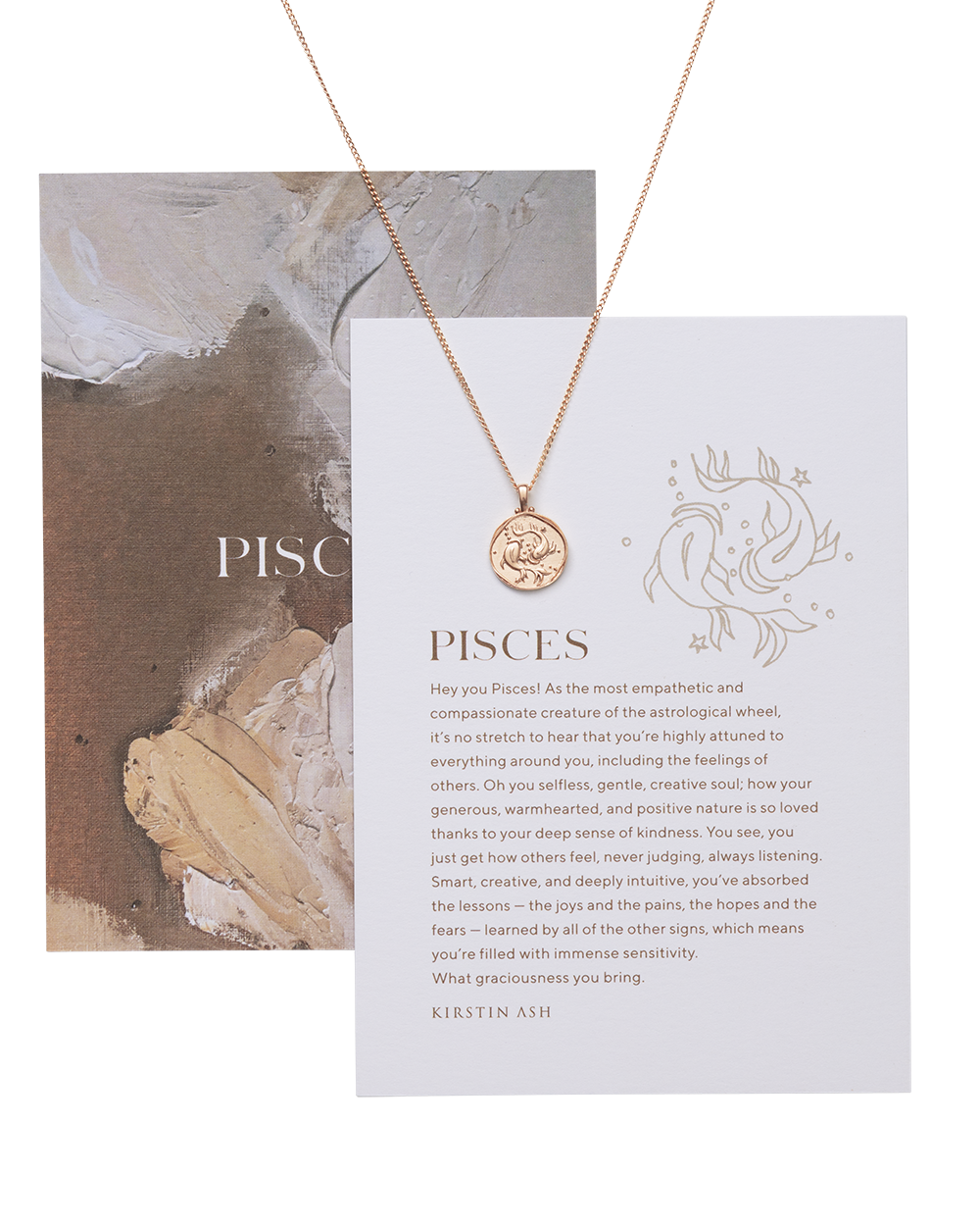 PISCES ZODIAC (18K ROSE GOLD VERMEIL) - IMAGE 3