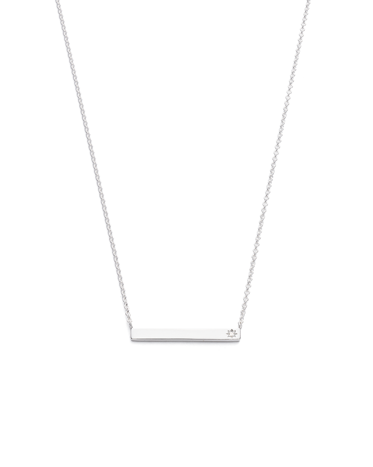 SENTIMENT DIAMOND BAR NECKLACE (STERLING SILVER) - IMAGE 1