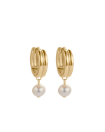 SOLACE PEARL HOOPS (18K GOLD PLATED) IMAGE 1