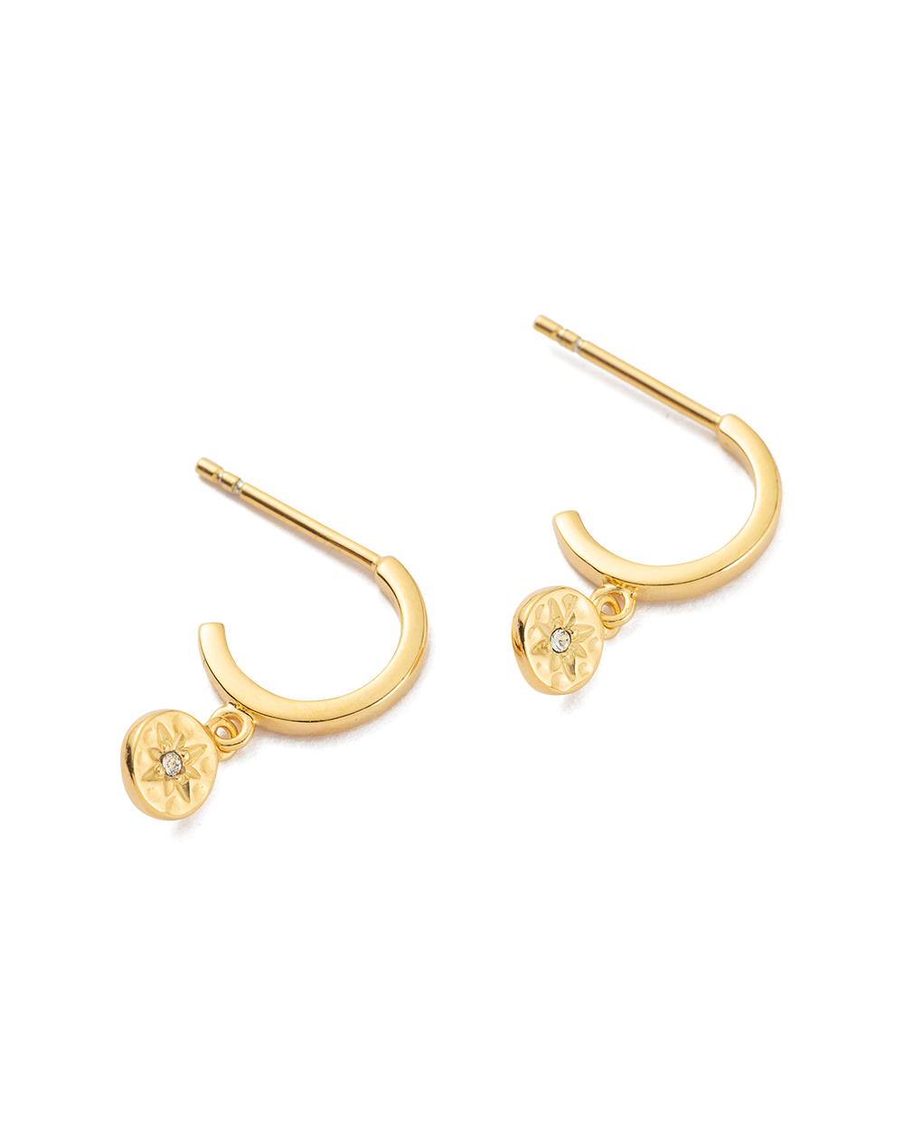 STAR COIN HOOPS (18K GOLD PLATED) - IMAGE 4