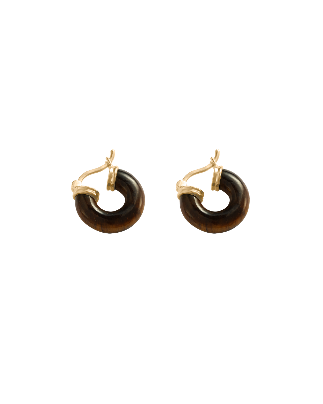 TEMPO TIGERS EYE HOOPS (18K GOLD PLATED)