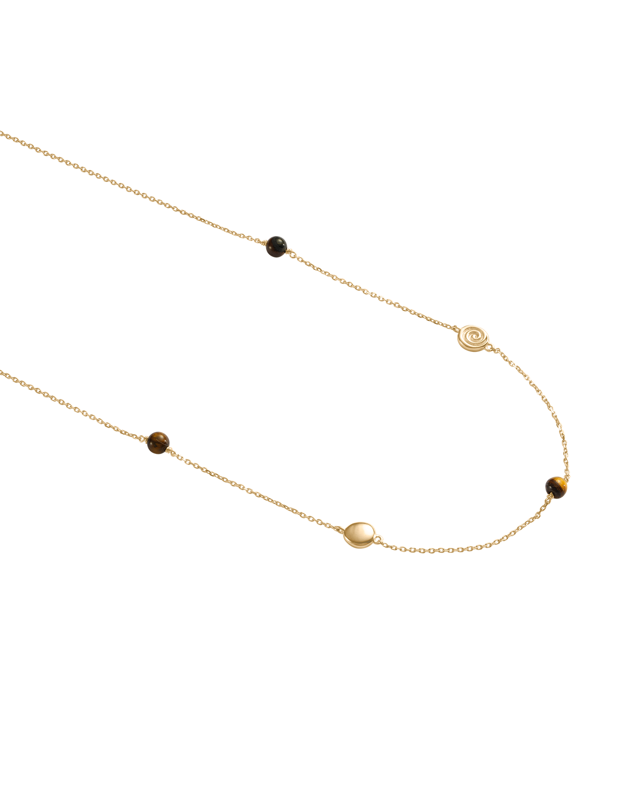 TEMPO TIGERS EYE NECKLACE (18K GOLD VERMEIL)