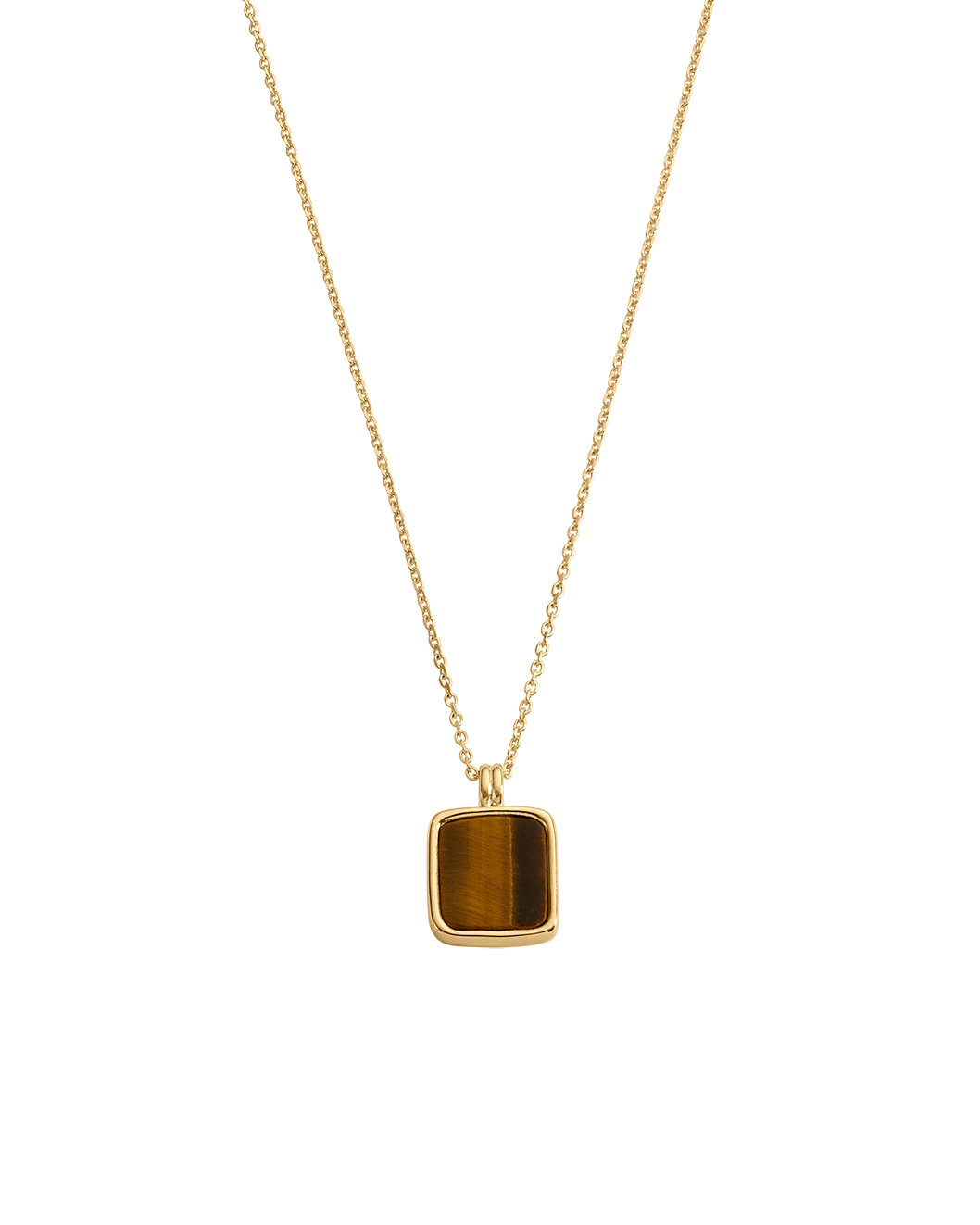 TIGERS EYE PENDANT NECKLACE (18K GOLD VERMEIL) IMAGE 1