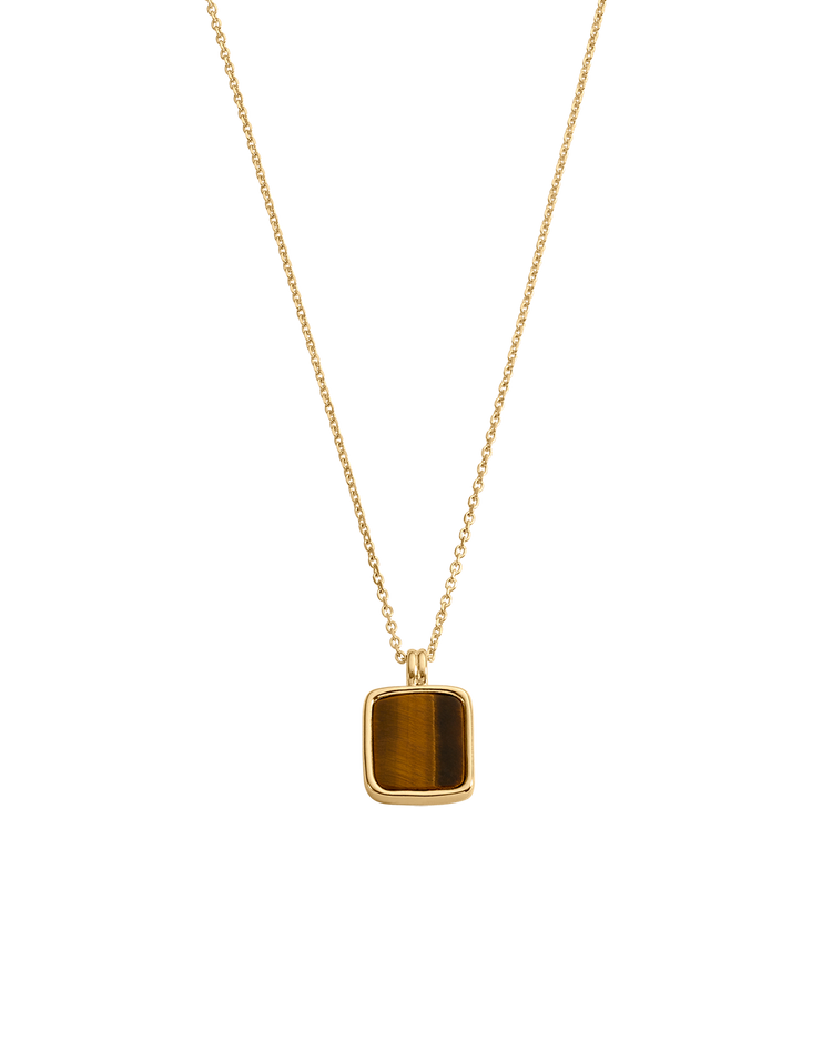 TIGERS EYE PENDANT NECKLACE (18K GOLD VERMEIL) IMAGE 1