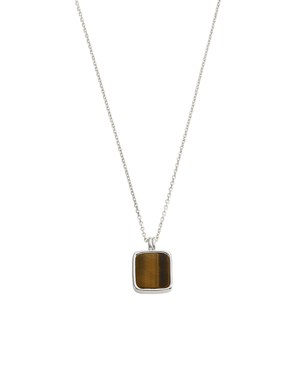TIGERS EYE PENDANT NECKLACE (STERLING SILVER) IMAGE 1