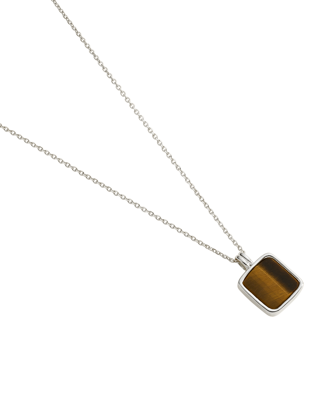 TIGERS EYE PENDANT NECKLACE (STERLING SILVER)