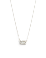 BAGUETTE NECKLACE WHITE TOPAZ (STERLING SILVER) - IMAGE 1