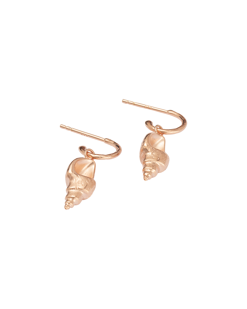 CONCH SHELL HOOPS (18K ROSE GOLD PLATED) - IMAGE 4
