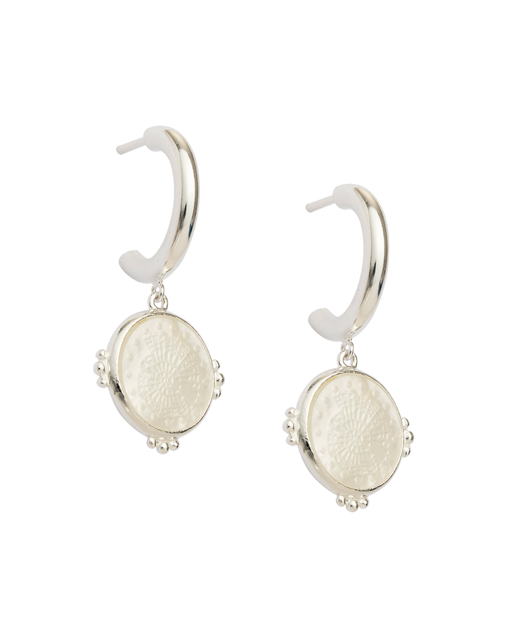 FOSSIL SHELL HOOPS (STERLING SILVER) - IMAGE 1