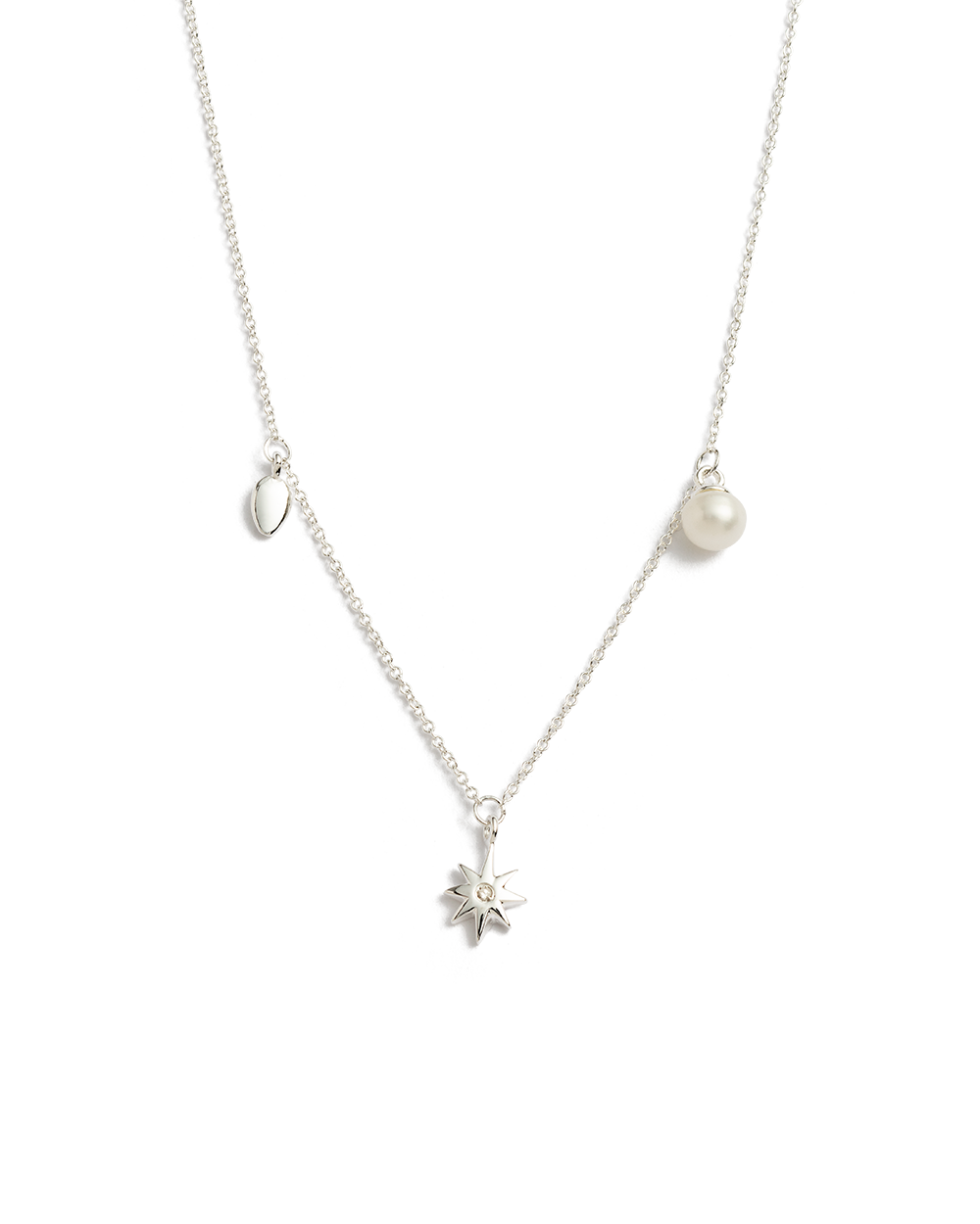 GUIDING STAR PEARL NECKLACE (STERLING SILVER) - IMAGE 1